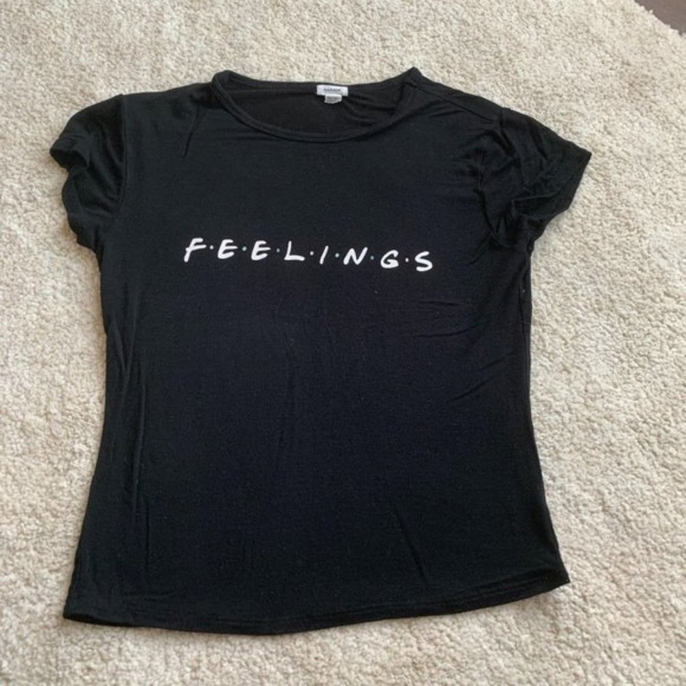 Garage Black Tee -"Feelings", Size XS